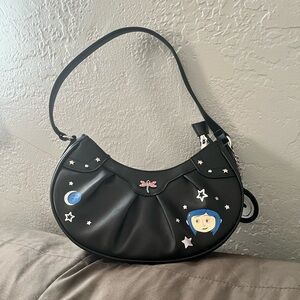 Black Designer Women's Bag with Star Accents